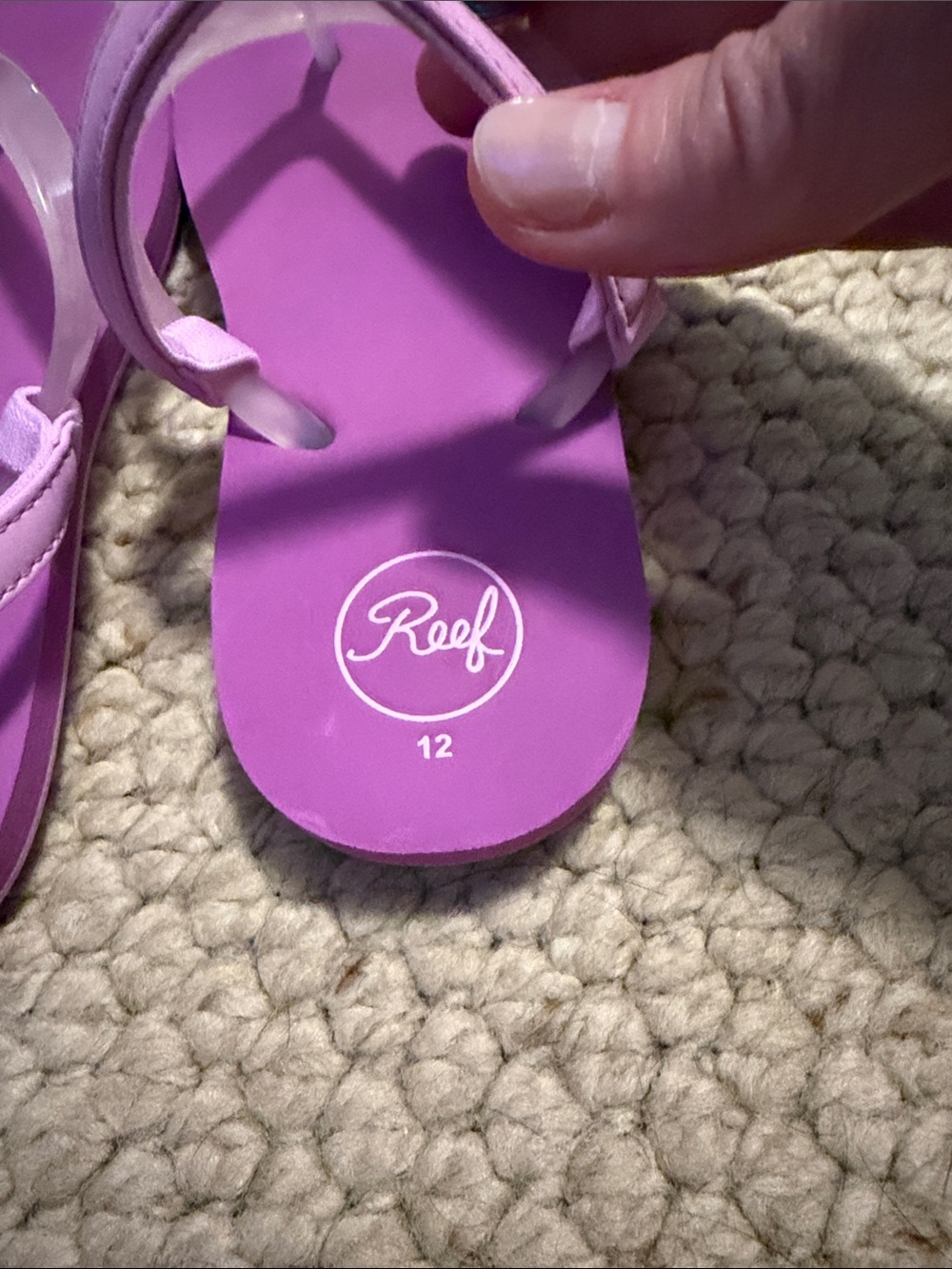 Like new Reef rainbow flip flops, size 12 - Picture 2 of 3
